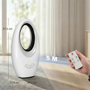 Ventilator pentru Birou Fără Palete, 60W, Silențios, Telecomandă, LED 4 Culori Mix Mart