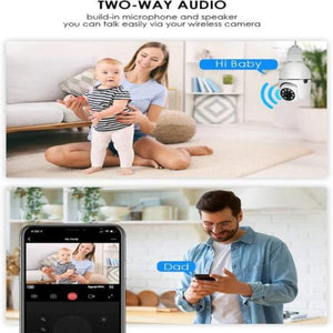 💡 Camera de Supraveghere Tip Bec Wi-Fi – Rotire 360°, Vedere Nocturna, Detectie MiscarE, Audio Bidirectional | Instalare Ca un Bec Obisnuit, Control Complet din Aplicatie 📱🎥 Mix Mart
