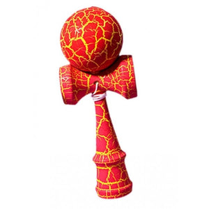 Kendama Crack din Lemn – 18 cm, Bilă 6 cm, Model Crăpat Roșu – Jucărie de Îndemânare pentru Copii și Adulți Mix Mart