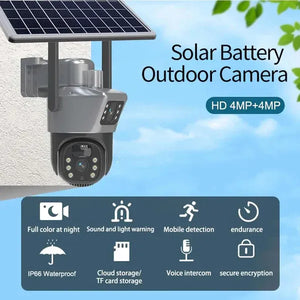 📡 Camera de Supraveghere cu Panou Solar 4G – Senzor de MiscarE, Lentile Duble, 4G HD 8MP | Monitorizare Zi si Noapte, Autonomie Maxima ☀️🎥 Mix Mart