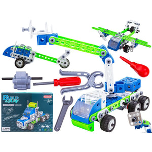 🧩 Set 18-în-1 – Blocuri de construcție vehicule utilitare - Micul Inginer Mix Mart