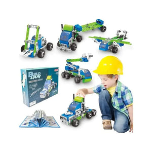 🧩 Set 18-în-1 – Blocuri de construcție vehicule utilitare - Micul Inginer Mix Mart