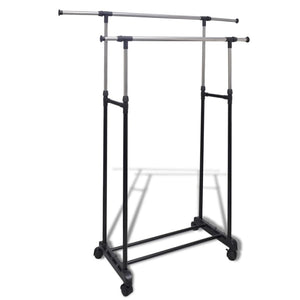 👗 Stender Telescopic cu 2 Bare pentru Umerase – Suport Reglabil, Stabil si Ideal pentru Orice Tip de Haine Mix Mart