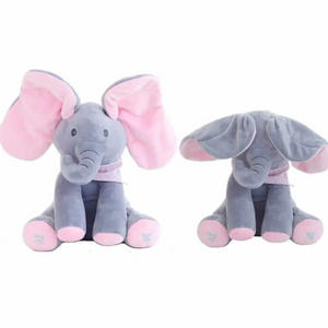 🐘 Jucarie Elefant Cucu-Bau Interactiv Muzical limba română – 30 cm Mix Mart