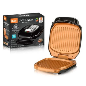 Grătar electric RAF R522 – 1000W, cu capac, plăci antiaderente Mix Mart