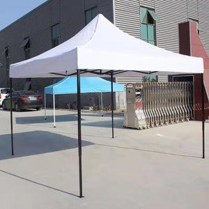 Cort pavilion pliabil 3x3 m, cadru metalic, pânză impermeabilă, alb Mix Mart