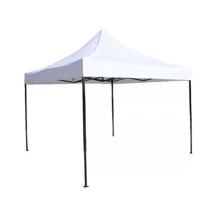 Cort pavilion pliabil 3x3 m, cadru metalic, pânză impermeabilă, alb Mix Mart
