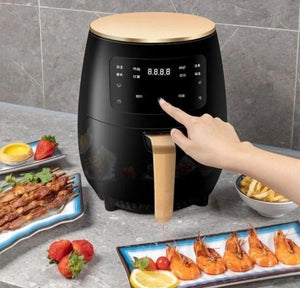 🍟 Pachet Friteuza cu Aer Cald 6L + Set 100 Hartii de Copt – Air Fryer Digital pentru Gatit Rapid, Sanatos si Fara Ulei 🔥✨ Mix Mart