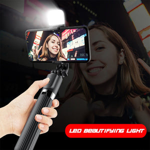 selfie stick cu trepied LED”, „selfie stick Bluetooth extensibil 104 CM MixMart