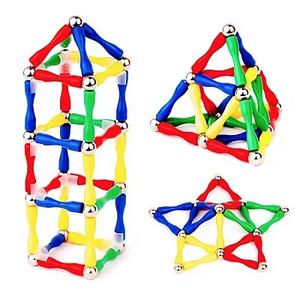 Joc Creativ pentru Copii Magnastix – 108 Piese Magnetice, Construcții 3D și Dezvoltare prin Joacă Mix Mart