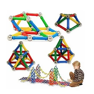 Joc Creativ pentru Copii Magnastix – 108 Piese Magnetice, Construcții 3D și Dezvoltare prin Joacă Mix Mart