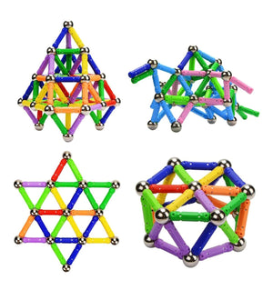 Joc Creativ pentru Copii Magnastix – 108 Piese Magnetice, Construcții 3D și Dezvoltare prin Joacă Mix Mart