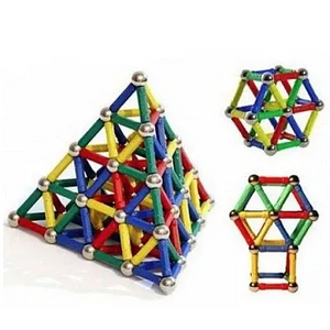 Joc Creativ pentru Copii Magnastix – 108 Piese Magnetice, Construcții 3D și Dezvoltare prin Joacă Mix Mart