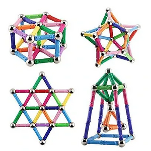 Joc Creativ pentru Copii Magnastix – 108 Piese Magnetice, Construcții 3D și Dezvoltare prin Joacă Mix Mart