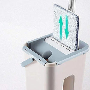 Mop Inovator cu Două Recipiente Separate și 2 Capete din Microfibră – Curățare Eficientă, Fără Efort și Fără Murdărie Mix Mart