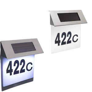 Număr de casă din inox cu iluminare LED și alimentare solară Mix Mart