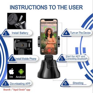 Suport smart pentru telefon 360° cu urmărirea feței și a obiectelor – ideal pentru video, live și apeluri Mix Mart