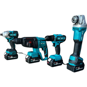 Trusă electrica scule – autofiletantă, flex, rotopercutor și mașină cu impact, 2 acumulatori Mix Mart