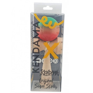 Kendama X Originală Profesională Super Sticky din Lemn – 18 cm, Gradient Roșu-Verde – Aderență Maximă, Stabilitate și Performanță Ridicată Mix Mart