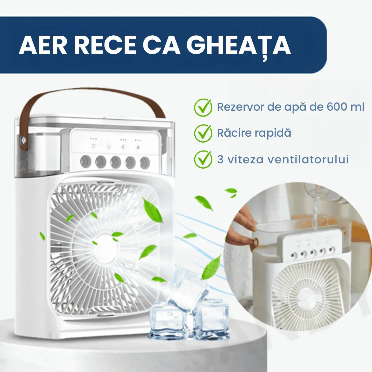 Aer Condiționat Portabil cu Rezervor de Apă și LED Mix Mart