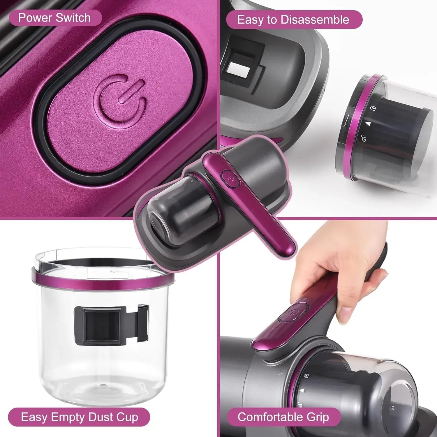 ⚡ Aspirator Portabil Antiacarieni si Praf, cu Acumulator 100W si Tehnologie UV-C 💡