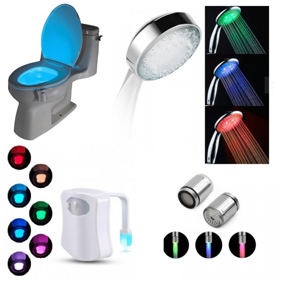🚿 Set Accesorii pentru Baie – Para Dus, Cap Robinet si Lampa Toaleta | Confort, Igiena si Functionalitate Intr-un Singur Pachet ✨🚽
