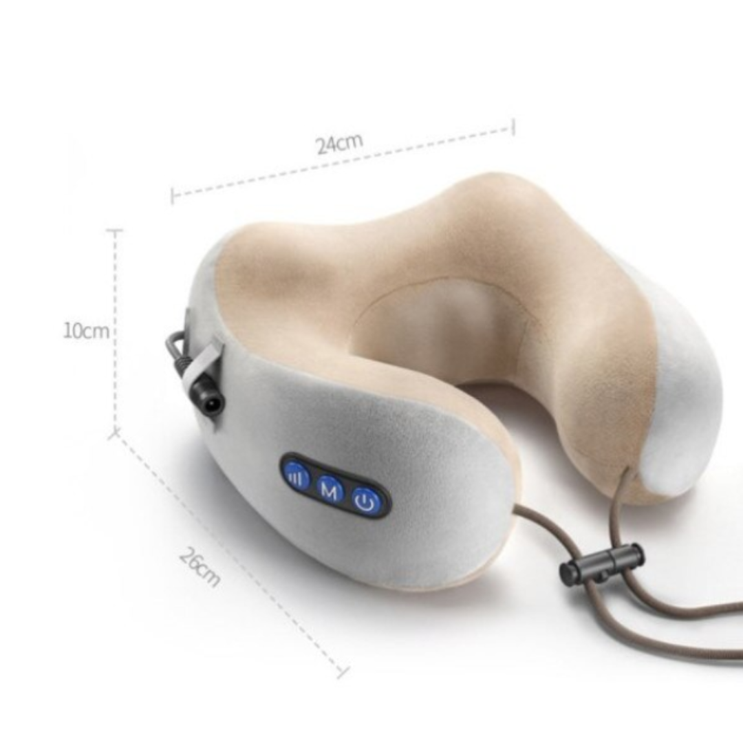 Pernă de Masaj pentru Gât cu Vibrații – Spumă cu Memorie, Relaxare Intensă și Suport Ergonomic