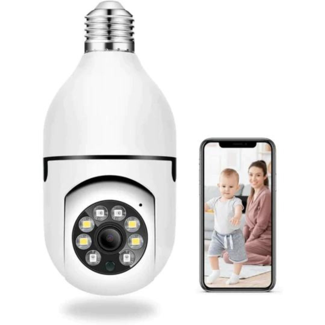 💡 Camera de Supraveghere Tip Bec Wi-Fi – Rotire 360°, Vedere Nocturna, Detectie MiscarE, Audio Bidirectional | Instalare Ca un Bec Obisnuit, Control Complet din Aplicatie 📱🎥
