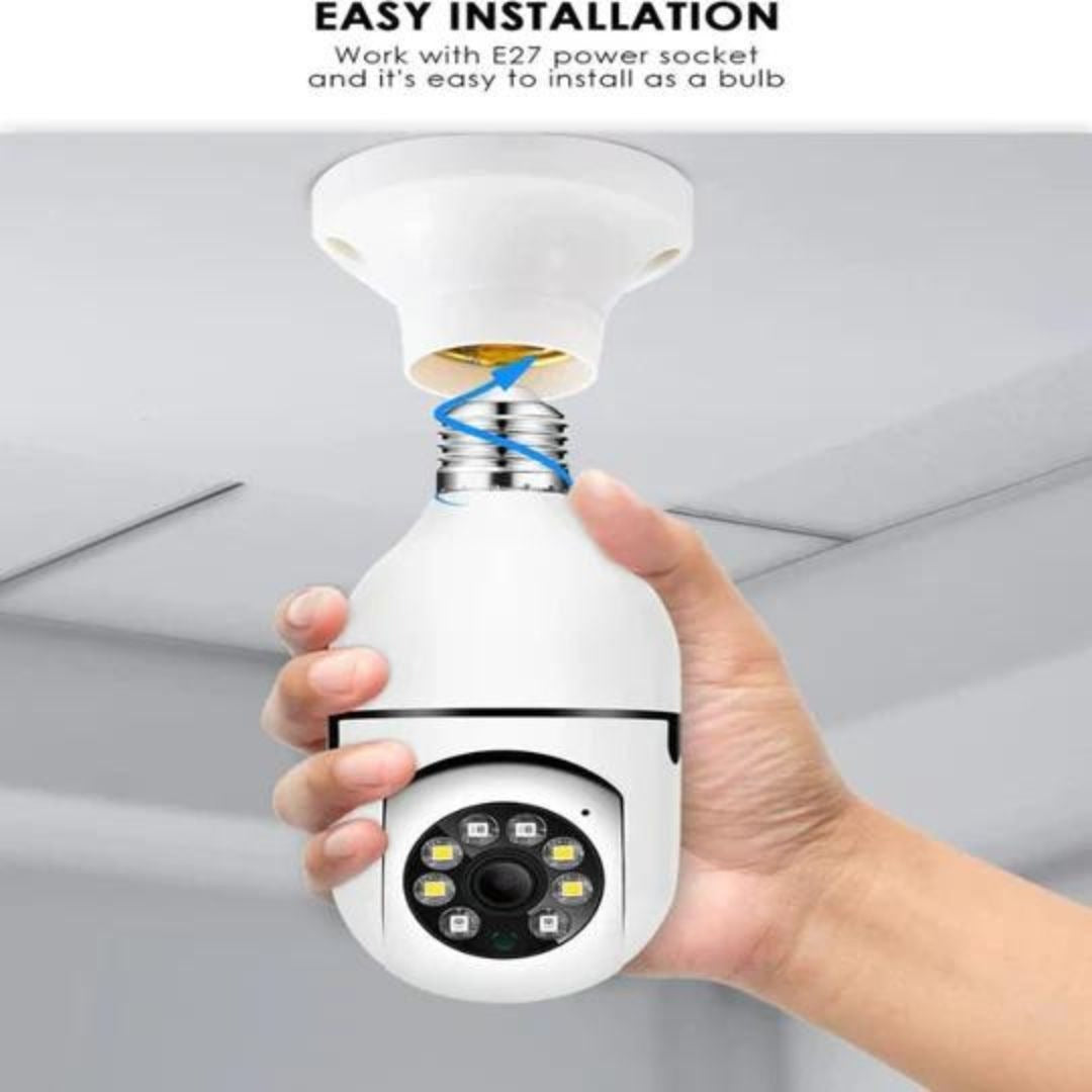 💡 Camera de Supraveghere Tip Bec Wi-Fi – Rotire 360°, Vedere Nocturna, Detectie MiscarE, Audio Bidirectional | Instalare Ca un Bec Obisnuit, Control Complet din Aplicatie 📱🎥