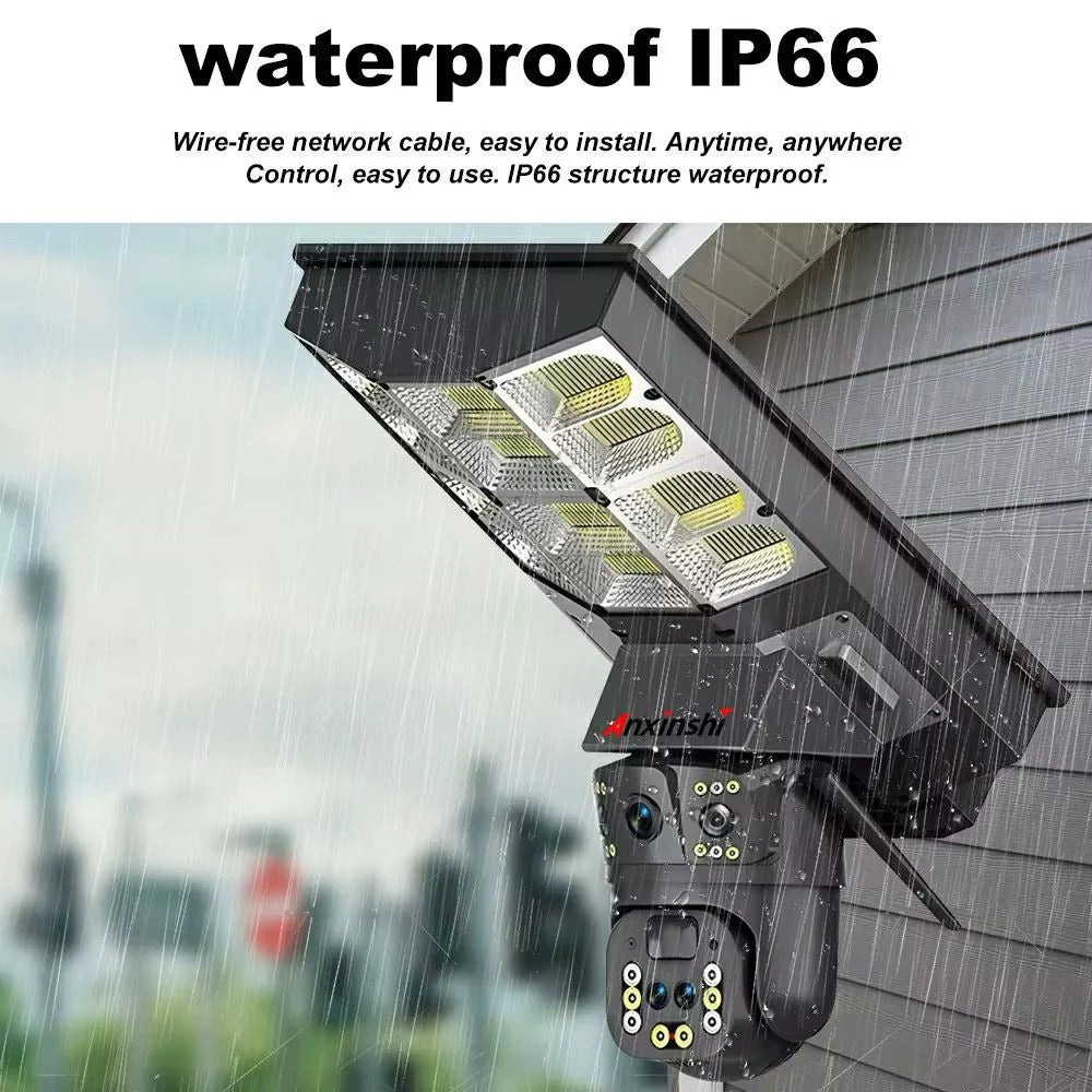 Lampă stradală solară cu cameră de supraveghere 4G – panou solar, cartelă SIM Mix Mart