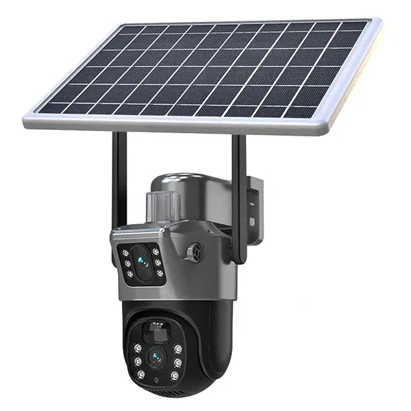 📡 Camera de Supraveghere cu Panou Solar 4G – Senzor de MiscarE, Lentile Duble, 4G HD 8MP | Monitorizare Zi si Noapte, Autonomie Maxima ☀️🎥