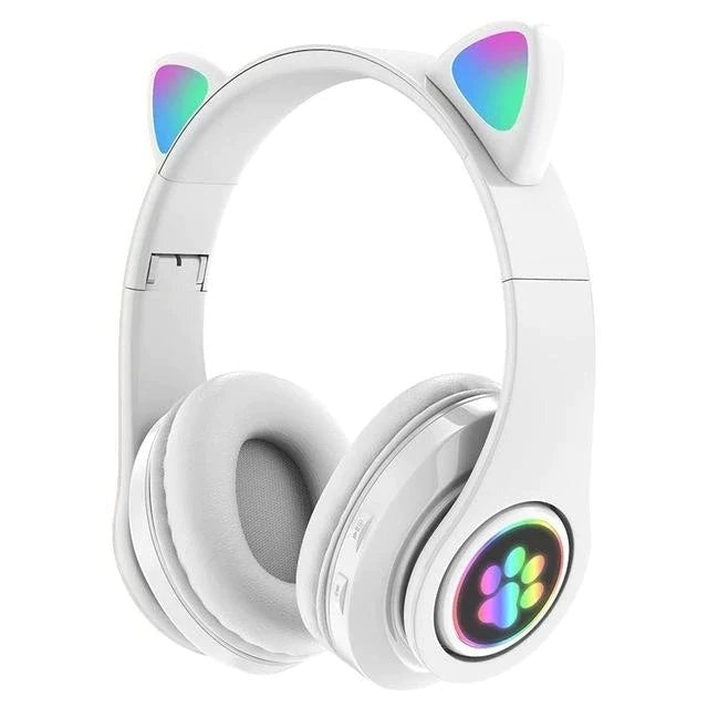 🎧 Casti Wireless Pliabile cu Urechi de Pisica LED – Bluetooth 5.0, Sunet Bass Stereo si Design Modern