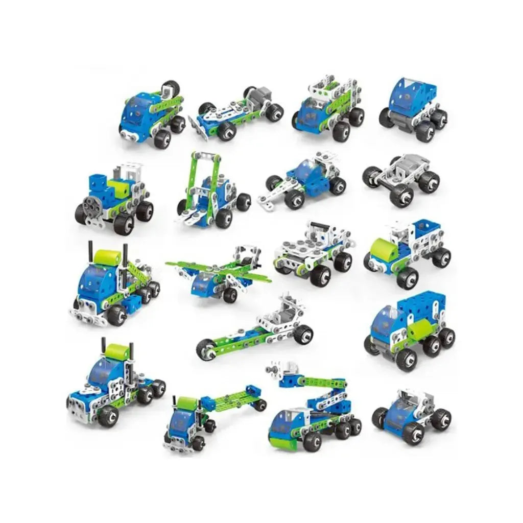 🧩 Set 18-în-1 – Blocuri de construcție vehicule utilitare - Micul Inginer