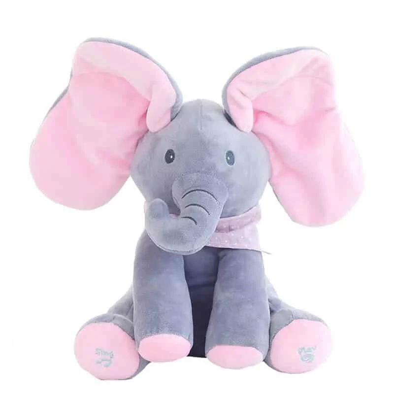 🐘 Jucarie Elefant Cucu-Bau Interactiv Muzical limba română – 30 cm