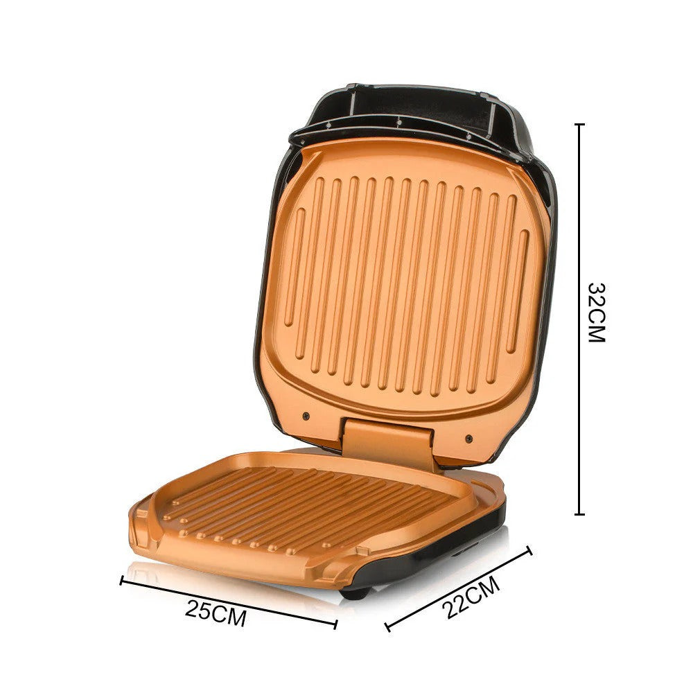 Grătar electric RAF R522 – 1000W, cu capac, plăci antiaderente