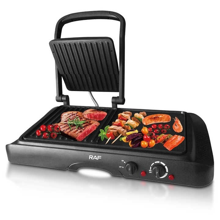 Grill electric 2 în 1 RAF – 1600W, grill simplu și dublu