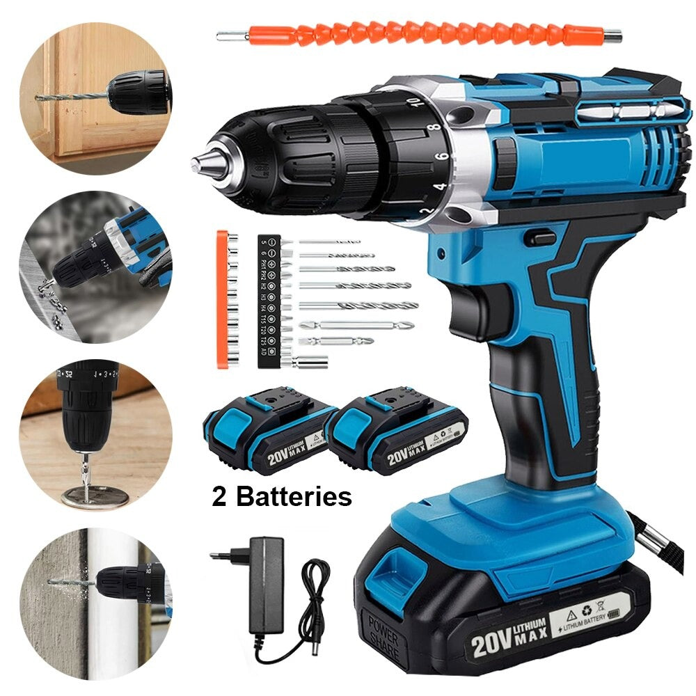 Mașină de găurit și înșurubat – 2 baterii ,acumulator,set coplet pentru multiple aplicatii