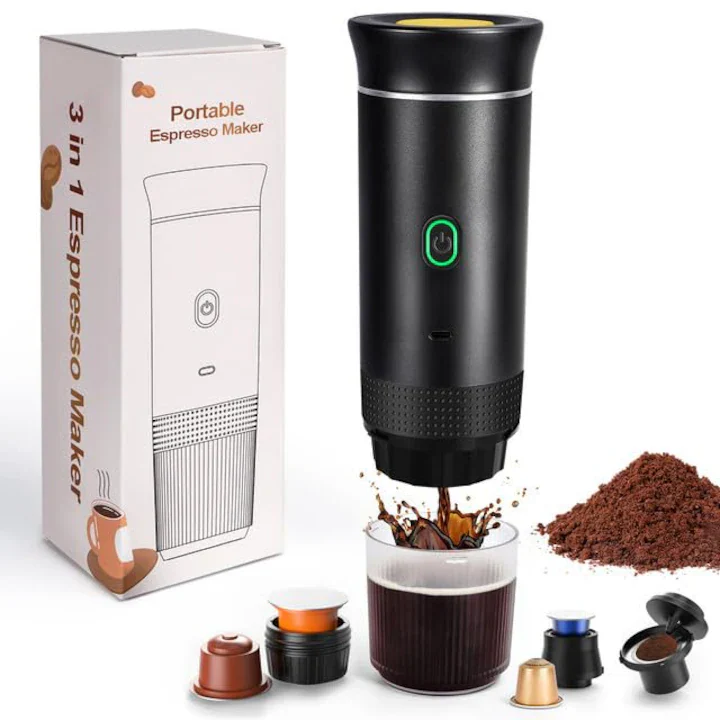 Espressor portabil 3 în 1 – capsule & cafea măcinată, USB, 20 Bar, 60 ml Mix Mart
