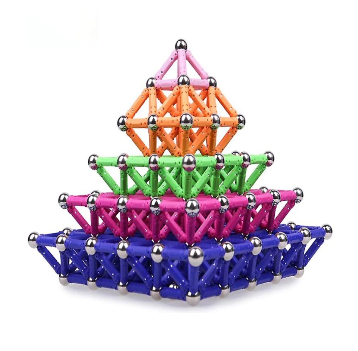 Joc Creativ pentru Copii Magnastix – 108 Piese Magnetice, Construcții 3D și Dezvoltare prin Joacă