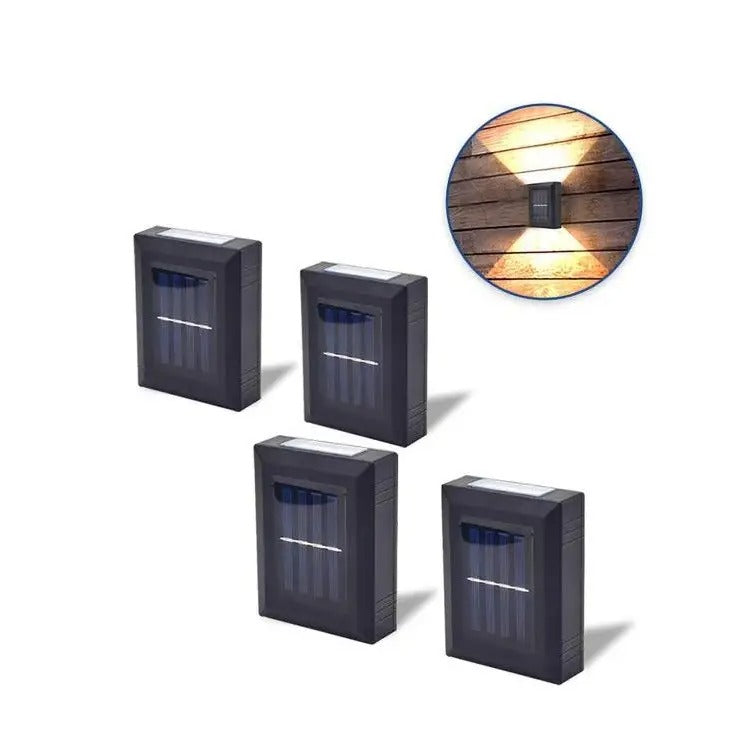 Lampă Solară de Perete cu Iluminare Sus și Jos – 2 LED-uri Puternice, Design Modern și Funcționare 100% pe Energie Solară