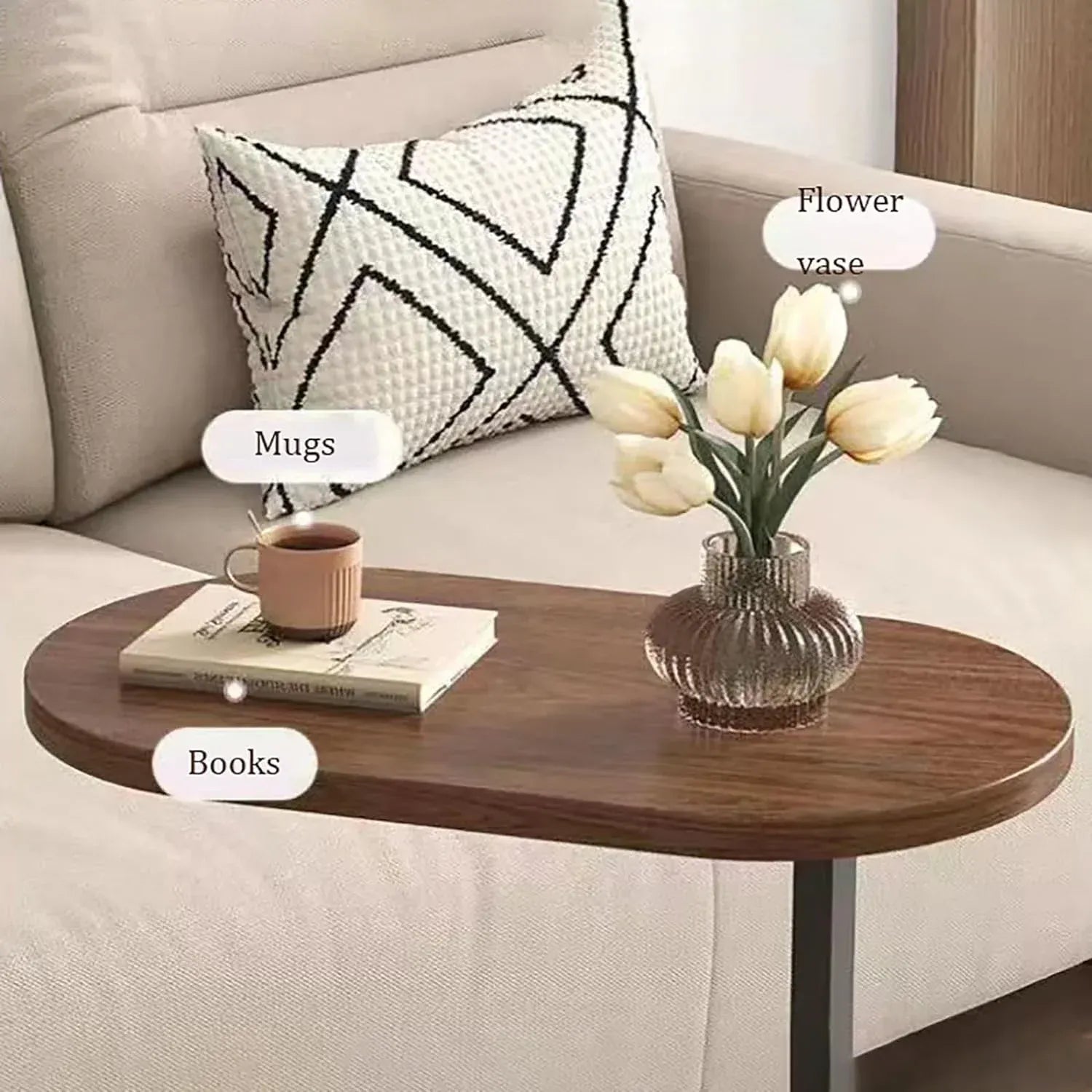 Masuta de Cafea cu Picior pentru Pat si Canapea – Compacta, Moderna si Practica ☕✨