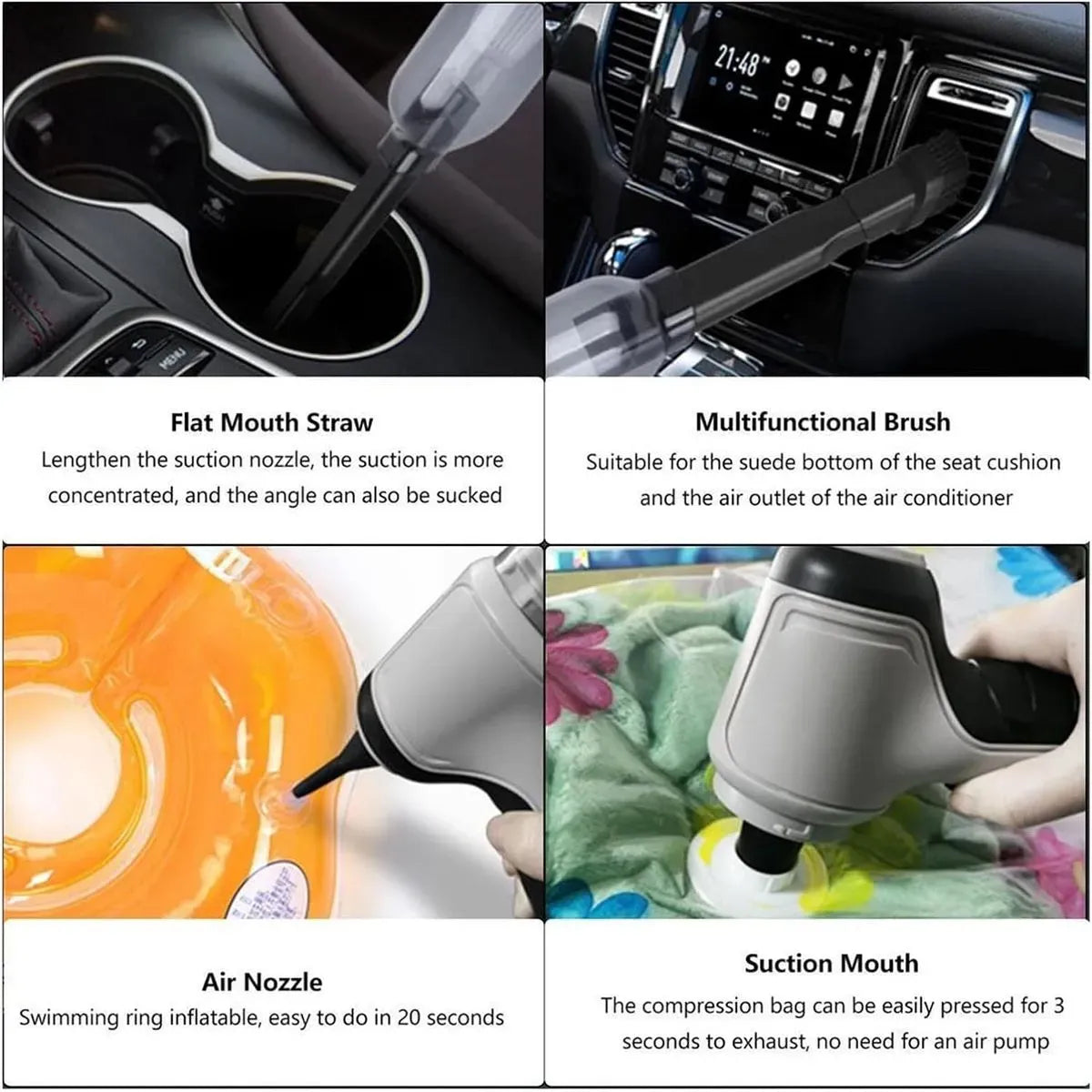 🌬️ Mini Aspirator Portabil 3 in 1 cu Acumulator – Putere Mare, Design Compact, Ideal pentru Curatarea Rapida!