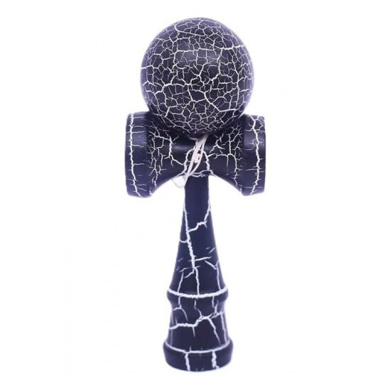 Kendama Crack din Lemn – 18 cm, Bilă 6 cm, Model Crăpat Albastru – Jucărie Clasică pentru Coordonare și Dezvoltare