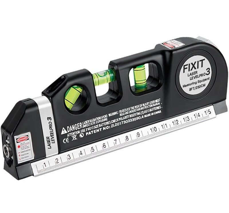 Nivelă cu Boloboc, Ruletă cu Autoblocare și Riglă – Instrument Multifuncțional pentru Măsurători Precise și Lucrări de Finisaj