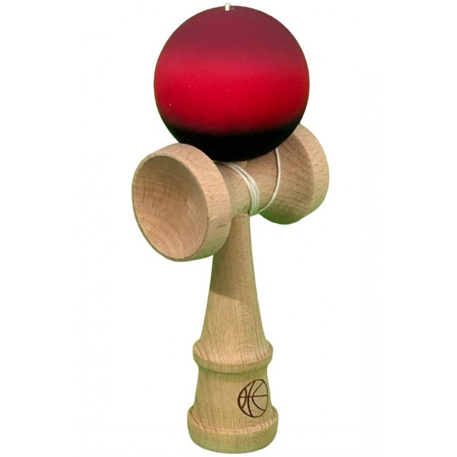Kendama X Profesională din Lemn – Bilă Cauciucată Gradient Mov-Roșu-Negru – Stabilitate, Precizie și Performanță pentru Toate Nivelurile