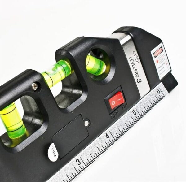 Nivelă cu Boloboc, Ruletă cu Autoblocare și Riglă – Instrument Multifuncțional pentru Măsurători Precise și Lucrări de Finisaj