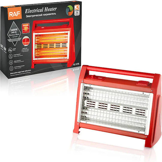 Radiator cu cuarț RAF R-1175 – 2400W, cu termostat și ventilator, 3 regimuri de încălzire Mix Mart