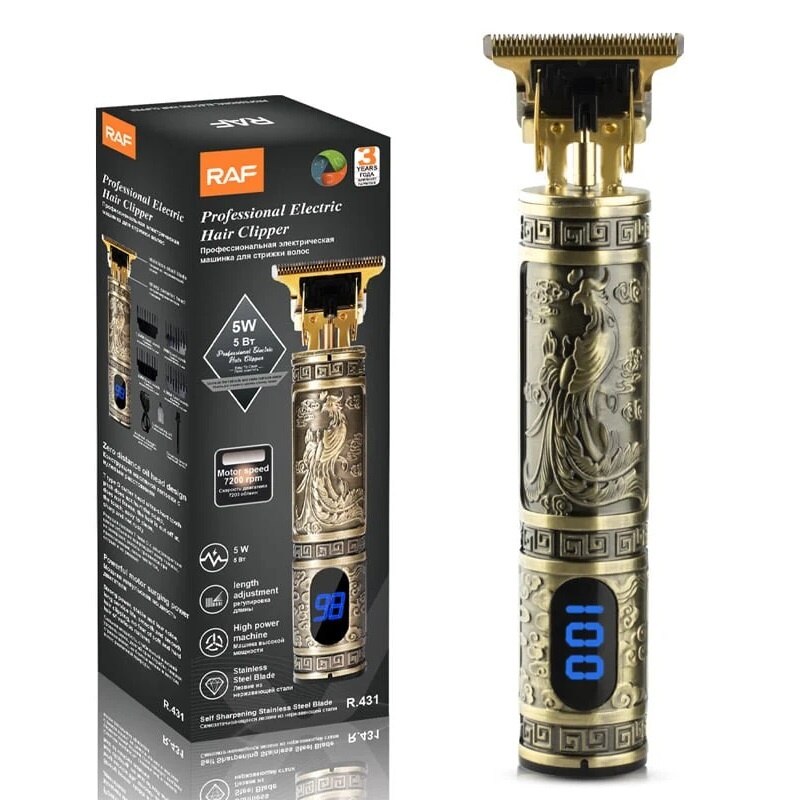 Aparat de tuns fără fir RAF R431 – afișaj digital, 4 distanțiere Mix Mart