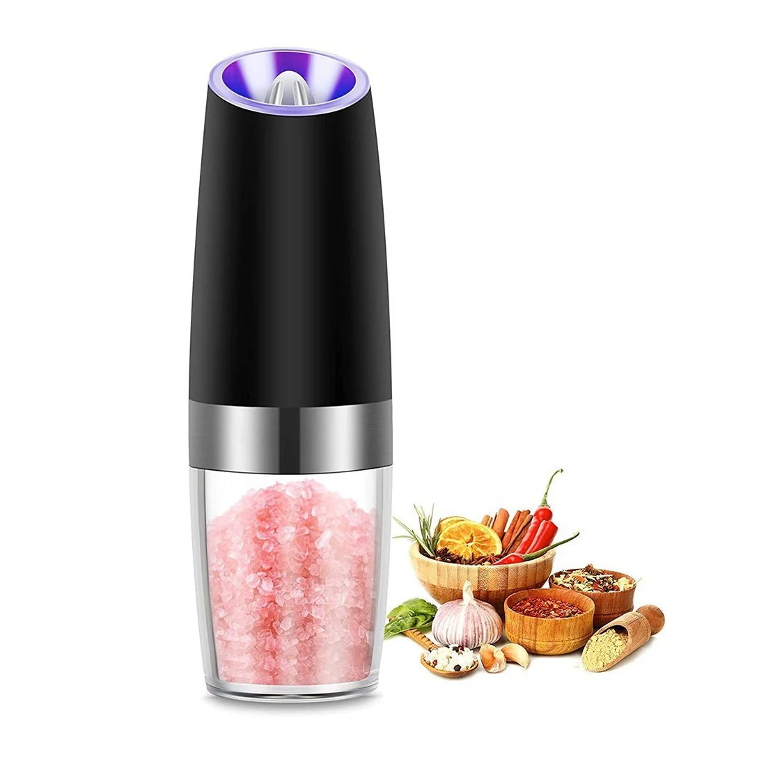 Râșniță electrică cu LED pentru sare și piper Mix Mart