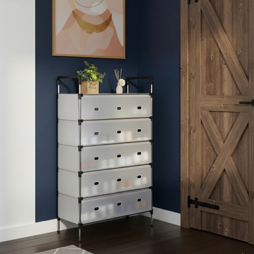 Raft pliabil pentru pantofi cu 5 niveluri – organizator pentru hol și dressing Mix Mart